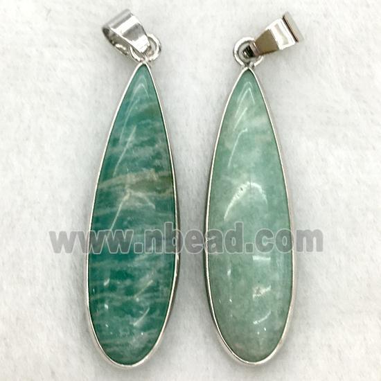 green amazonite teardrop pendant