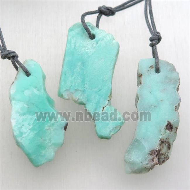 green Australian Chrysoprase slab pendant