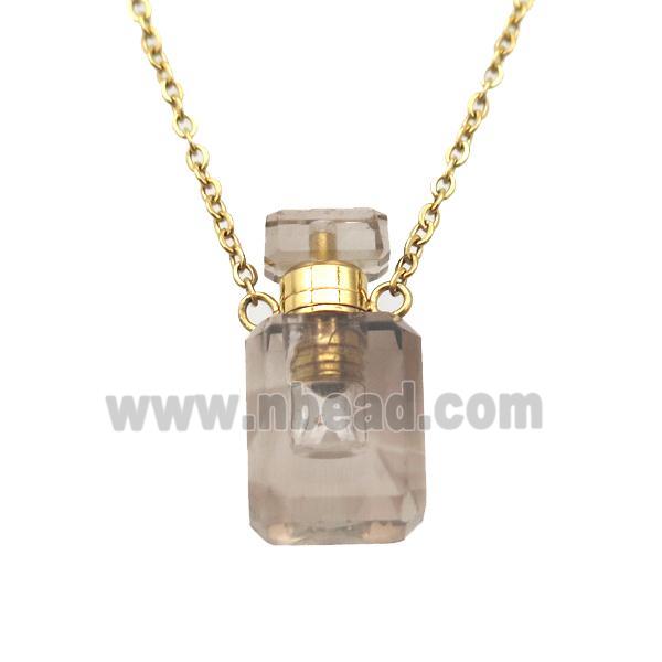 Smoky Quartz perfume bottle Necklace