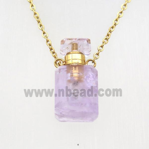 purple Amethyst perfume bottle Necklace