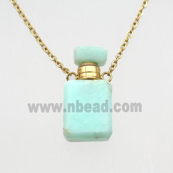 green Australian Chrysoprase perfume bottle Necklace