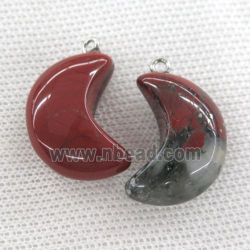 Red Jasper pendant, Crescent moon