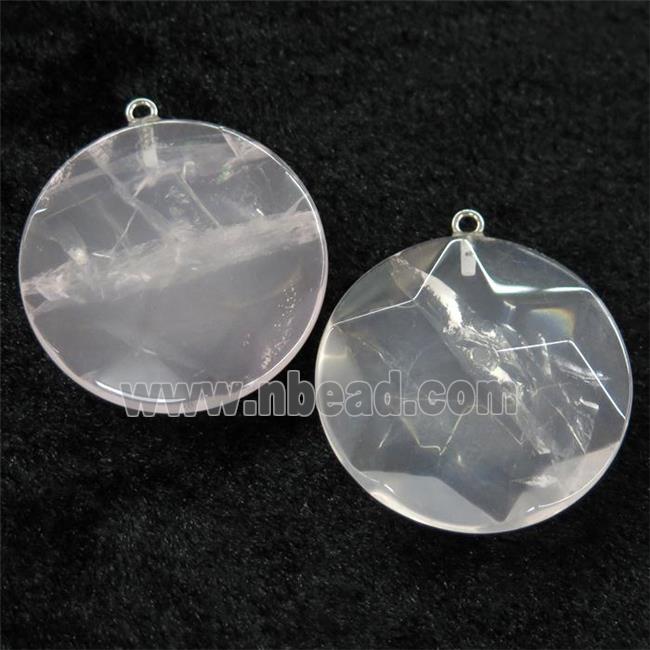 Clear Quartz circle pendant