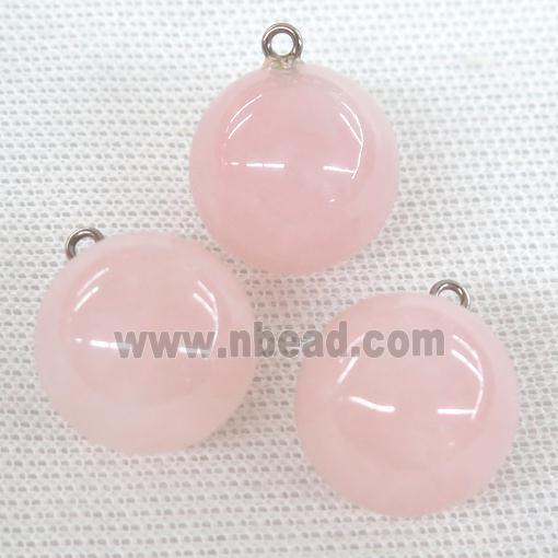 Rose Quartz pendant, round ball