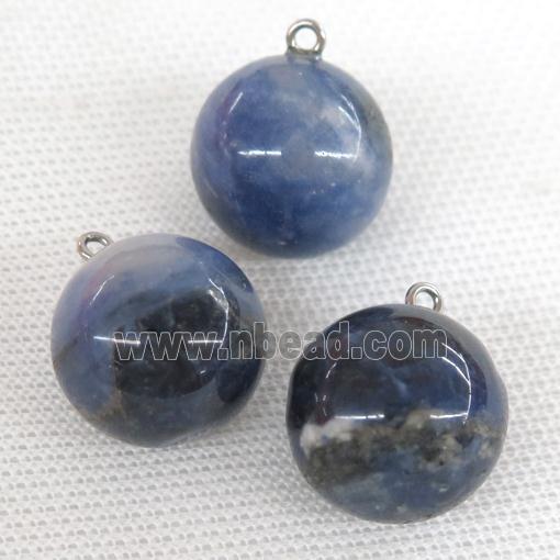 round blue Sodalite ball pendant