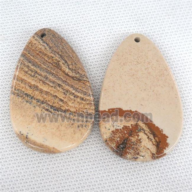 Picture Jasper teardrop pendant