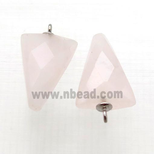 Rose Quartz pendant, faceted arrowhead