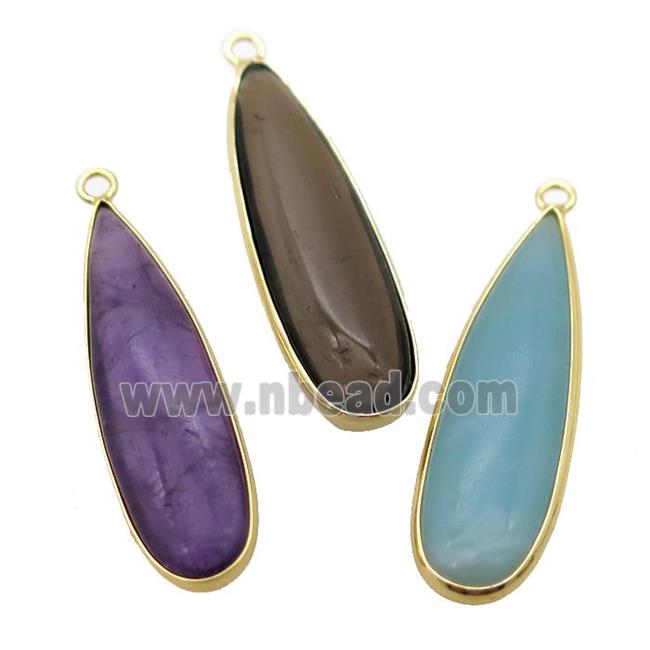 mix Gemstone teardrop pendant