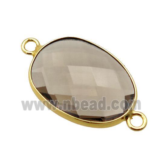 Smoky Quartz oval connector