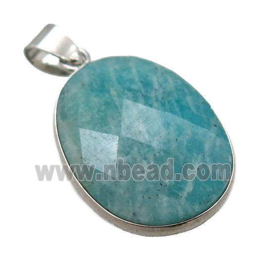 green Amazonite oval pendant