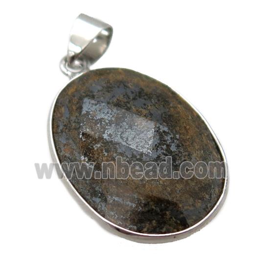 Bronzite oval pendant