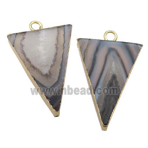 black striped Agate pendant, triangle