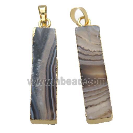 black stripe Agate rectangle pendant