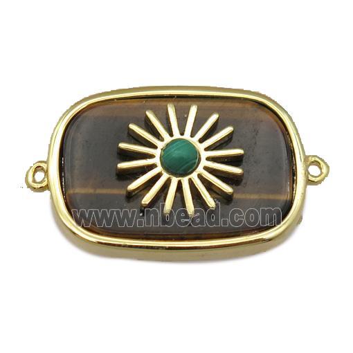 Tiger eye stone rectangle connector