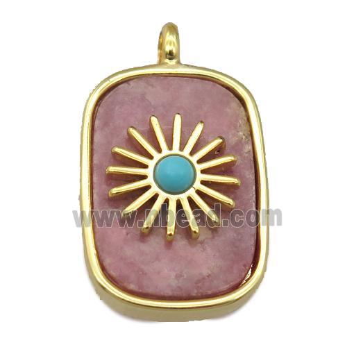 Rhodonite rectangle pendant