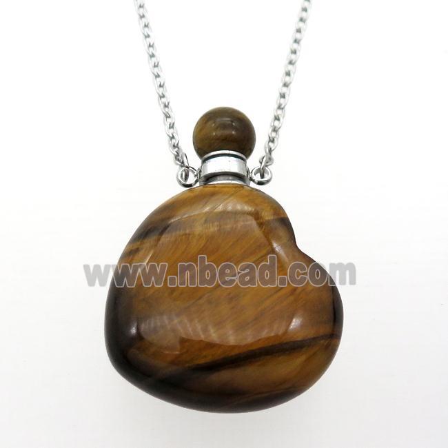 Tiger eye stone perfume bottle Necklace