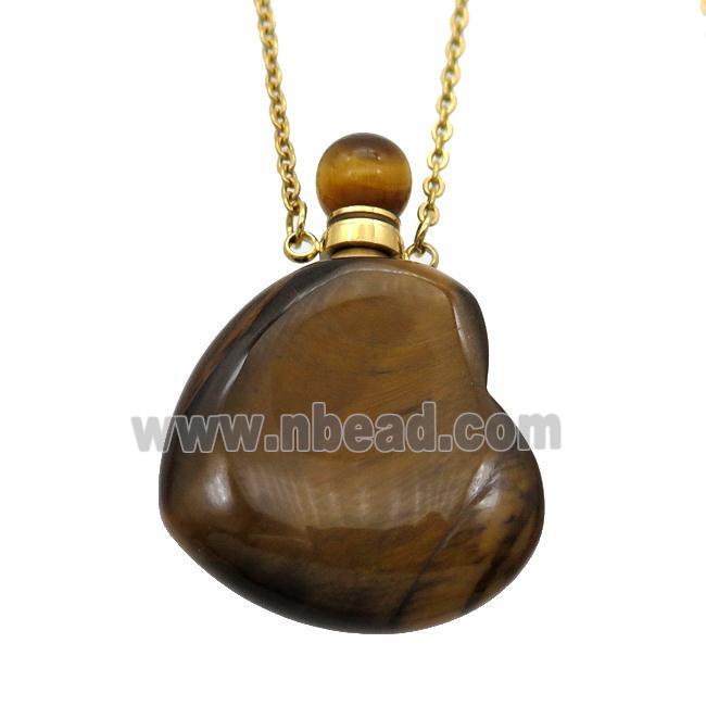 Tiger eye stone perfume bottle Necklace