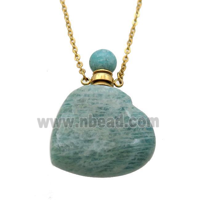 green Amazonite perfume bottle Necklace