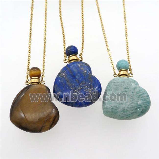 mix Gemstone perfume bottle Necklace