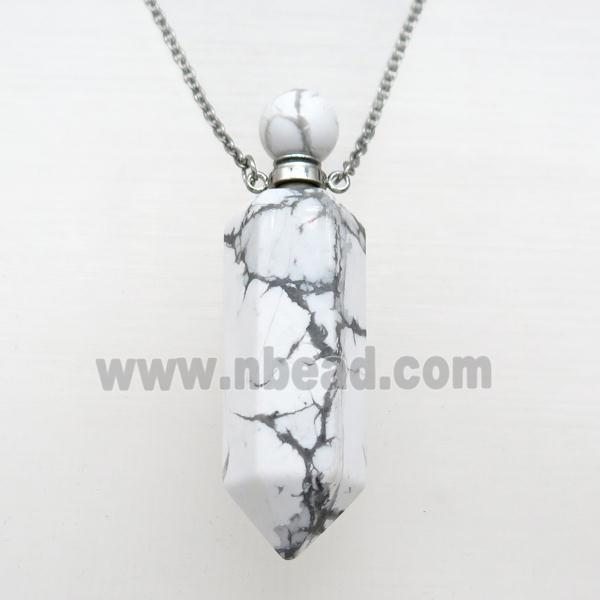 white Howlite Turquoise perfume bottle Necklace