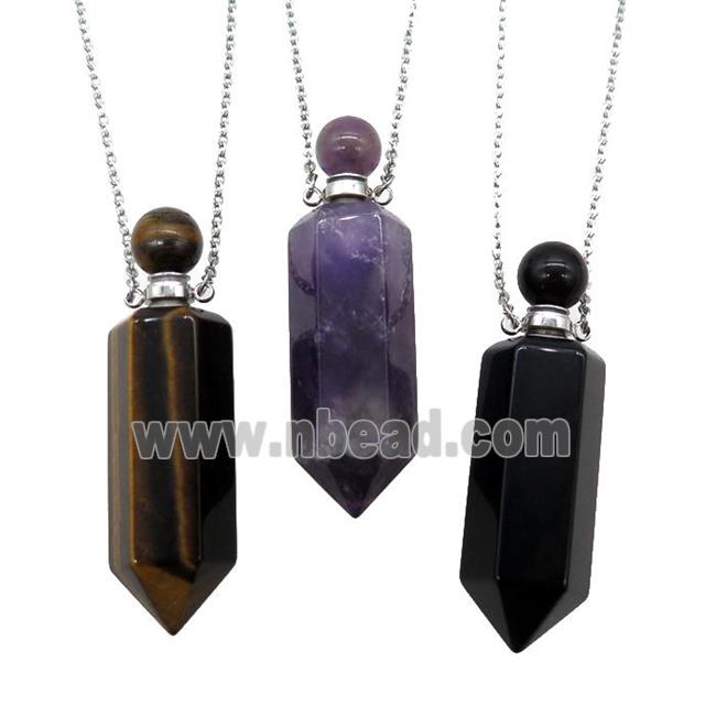 mix Gemstone perfume bottle Necklace