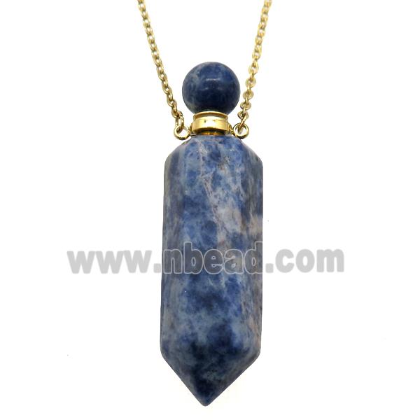 blue Sodalite perfume bottle Necklace