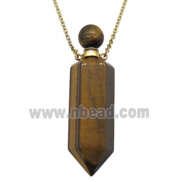 Tiger eye stone perfume bottle Necklace