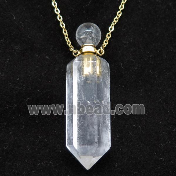 Clear Quartz perfume bottle Necklace