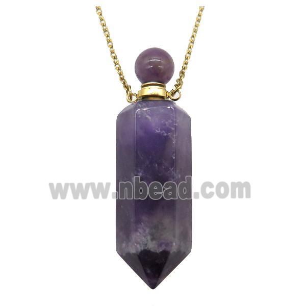 purple Amethyst perfume bottle Necklace