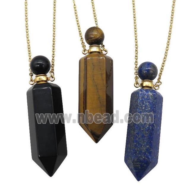 mixed Gemstone perfume bottle Necklace