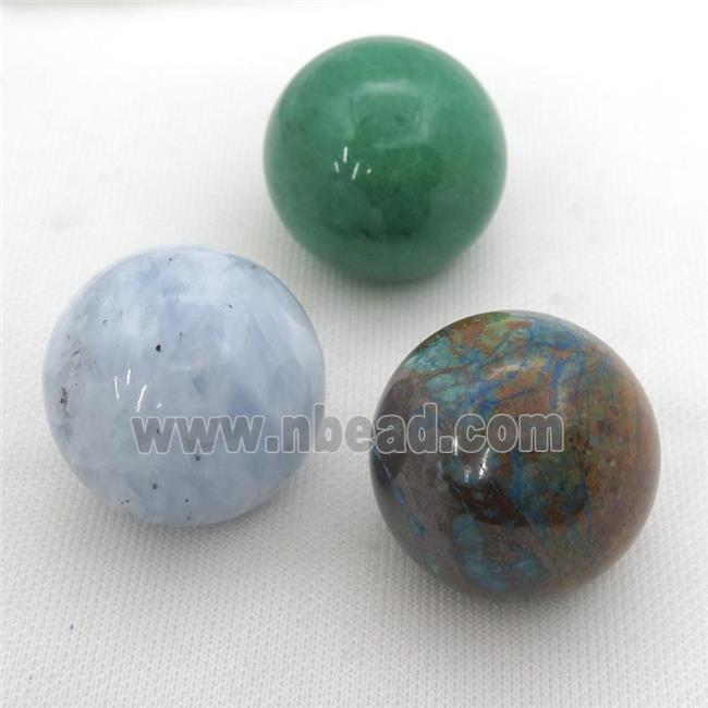 Mix Gemstone Sphere Massage Ball Globe Nohole