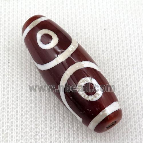 Dzi Agate barrel beads