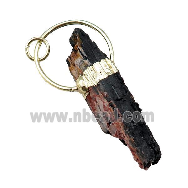 Tourmaline pendant, gold plated