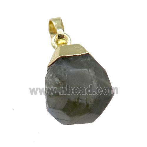 Labradorite pendant, faceted teardrop