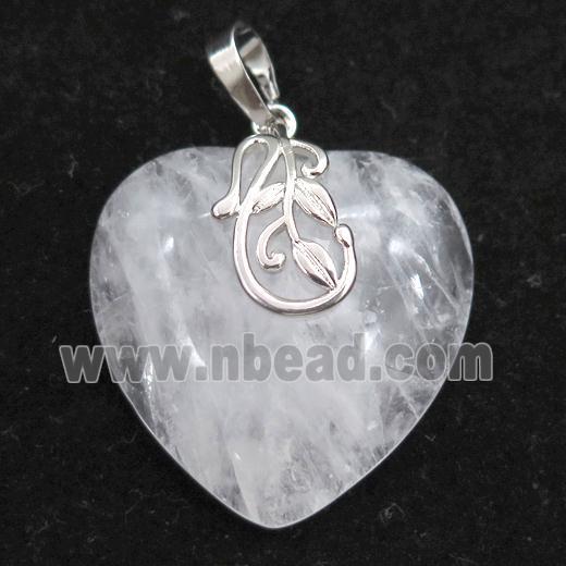 clear quartz heart pendant