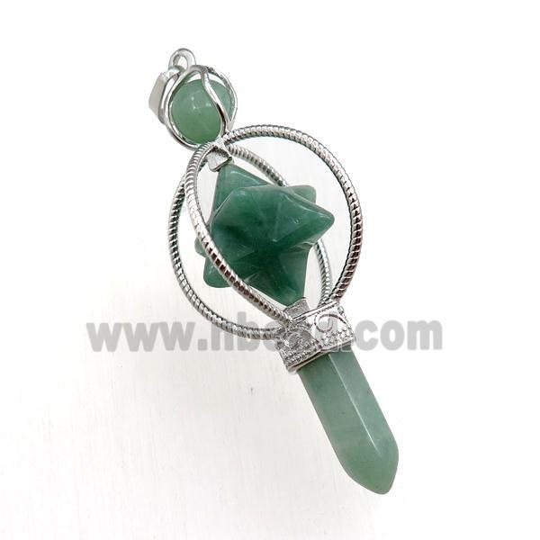 green aventurine magicwand pendant