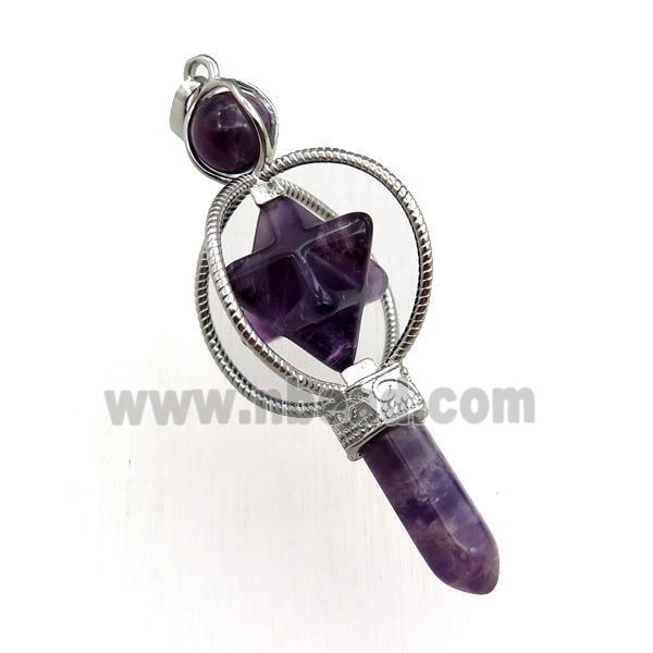 amethyst magicwand pendant