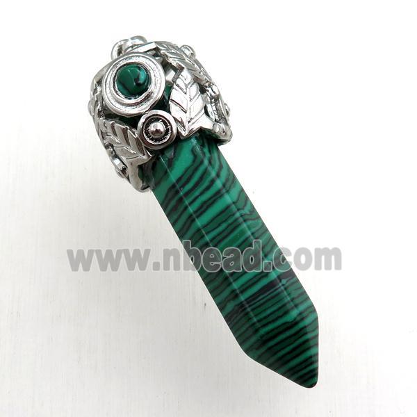 synthetic malachite bullet pendant