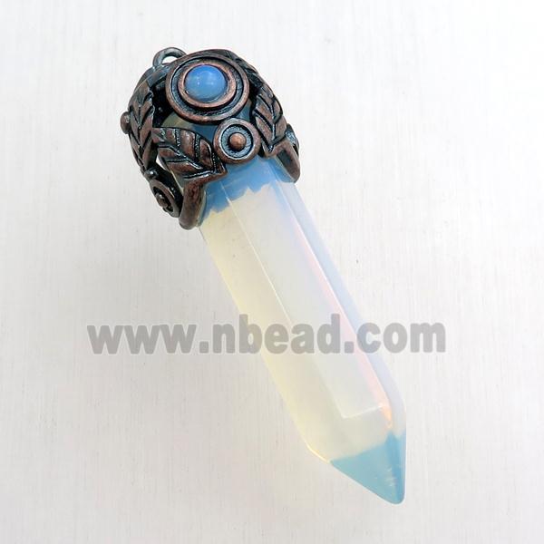 white opalite bullet pendant