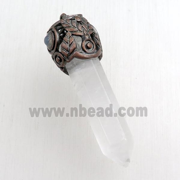 clear quartz bullet pendant