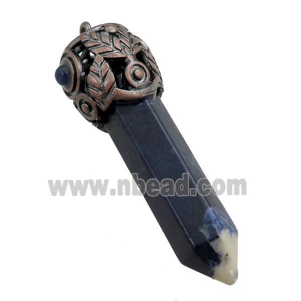 blue sodalite bullet pendant