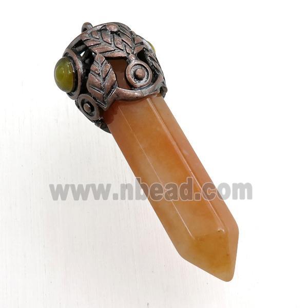 red aventurine bullet pendant