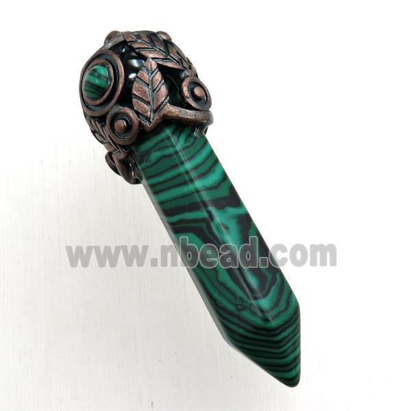 synthetic malachite bullet pendant