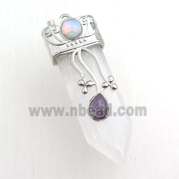 clear quartz arrowhead pendant