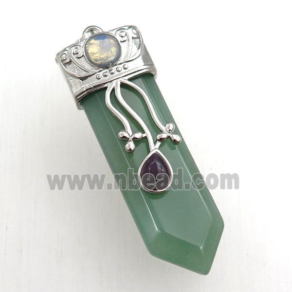 green aventurine arrowhead pendant