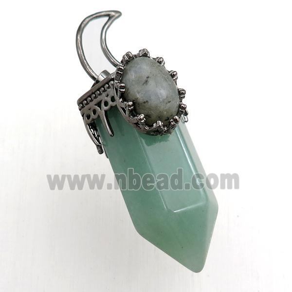 green aventurine bullet pendant