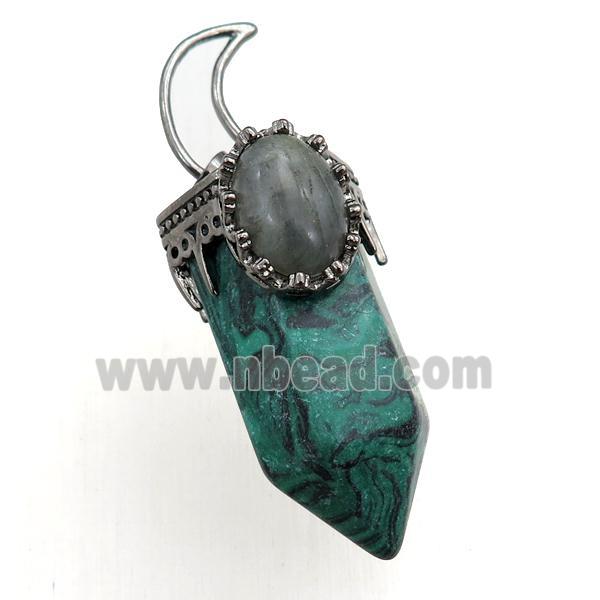 synthetic malachite bullet pendant