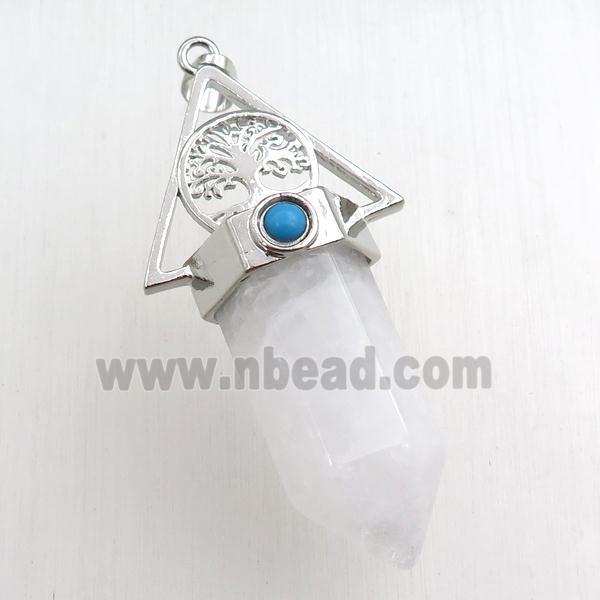 clear quartz bullet pendant