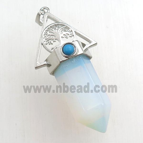 white opalite bullet pendant