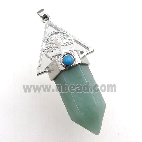 green aventurine bullet pendant